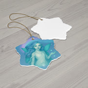 Aurora Fairy Christmas Ornament | Fantasy Holiday Décor (Circle, Heart, Star, & Snowflake)