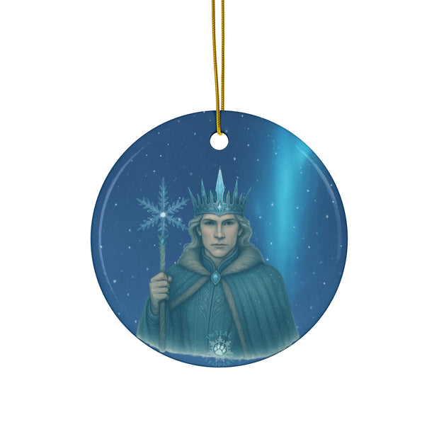 Winter King Christmas Ornament | Fantasy Holiday Décor (Circle, Heart, Star, & Snowflake)