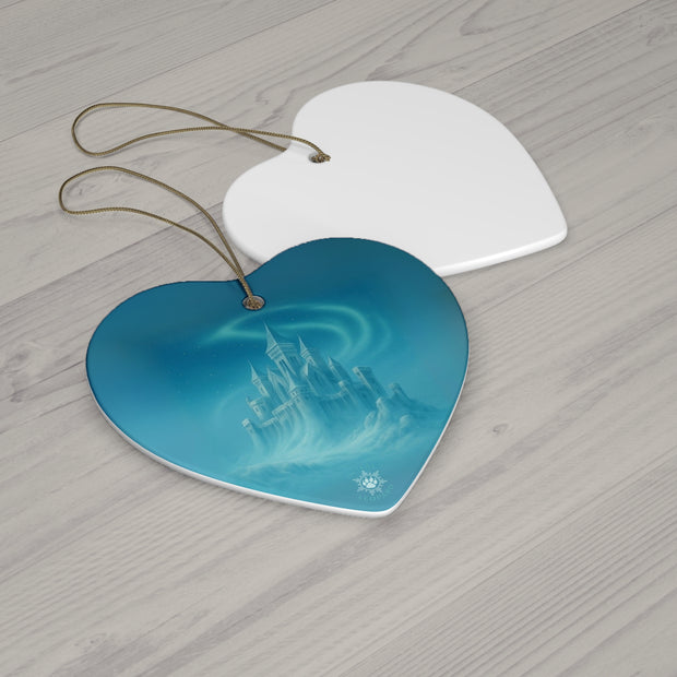 Fantasy Castle Christmas Ornament | Fantasy Holiday Décor (Circle, Heart, Star, & Snowflake)