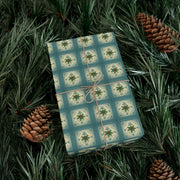 Celtic Holly Christmas Gift Wrap - Teal and Cream Holiday Wrapping Paper - Winter Botanical Knotwork | Celtic Frost Holly by The Teal Leopard™