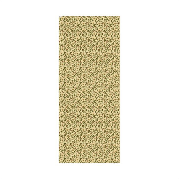 Winter Rose Botanical Gift Wrap – English Christmas Rose Pattern on Vintage Parchment | Winter Isles Botanical Series by The Teal Leopard