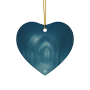 Ruined Cathedral Christmas Ornament | Fantasy Holiday Décor (Circle, Heart, Star, & Snowflake)