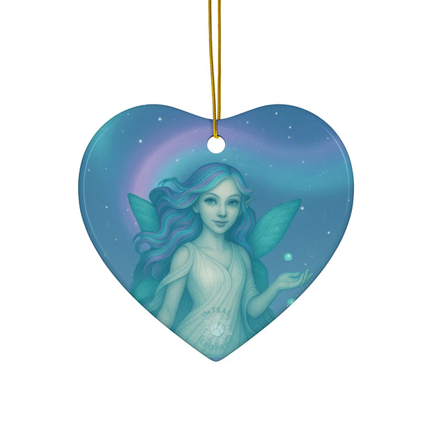 Aurora Fairy Christmas Ornament | Fantasy Holiday Décor (Circle, Heart, Star, & Snowflake)