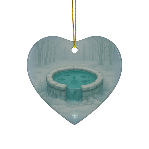 Winter Well Christmas Ornament | Fantasy Holiday Décor (Circle, Heart, Star, & Snowflake)