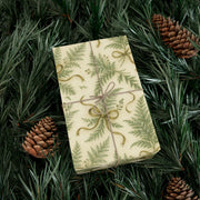 Winter Fern Christmas Gift Wrap - Frosted Ferns Botanical Wrapping Paper - Vintage Woodland Holiday Pattern | Frosted Ferns, Winter Botanical Trio by The Teal Leopard™