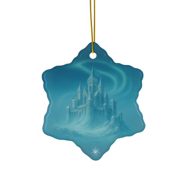 Fantasy Castle Christmas Ornament | Fantasy Holiday Décor (Circle, Heart, Star, & Snowflake)