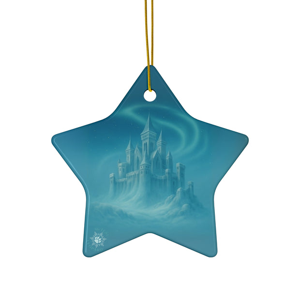 Fantasy Castle Christmas Ornament | Fantasy Holiday Décor (Circle, Heart, Star, & Snowflake)