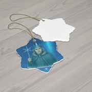 Winter King Christmas Ornament | Fantasy Holiday Décor (Circle, Heart, Star, & Snowflake)