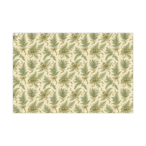 Winter Fern Christmas Gift Wrap - Frosted Ferns Botanical Wrapping Paper - Vintage Woodland Holiday Pattern | Frosted Ferns, Winter Botanical Trio by The Teal Leopard™