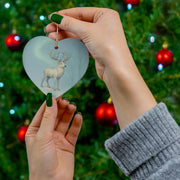 Winter Stag Christmas Ornament | Fantasy Holiday décor (Circle, Heart, Star, & Snowflake)