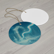 Northern Lights Christmas Ornament | Fantasy Holiday Décor (Circle, Heart, Start, & Snowflake)