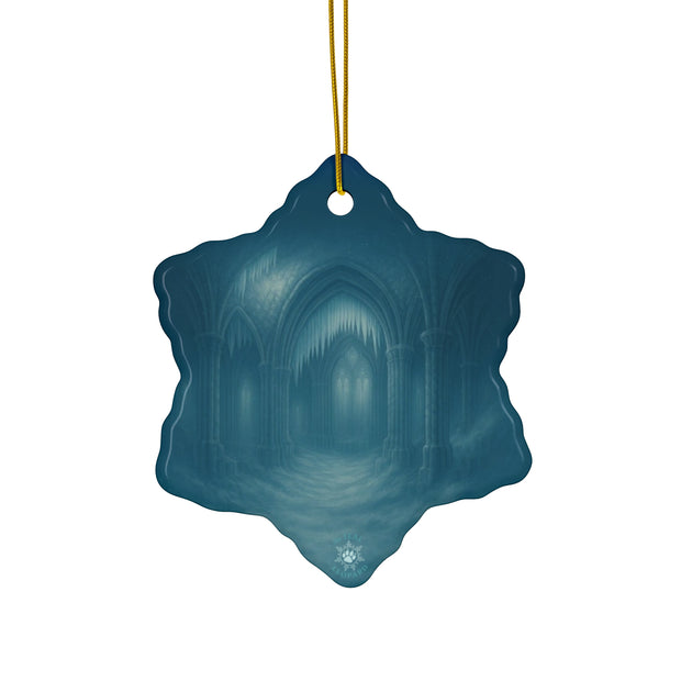 Ruined Cathedral Christmas Ornament | Fantasy Holiday Décor (Circle, Heart, Star, & Snowflake)