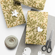 Winter Mistletoe Botanical Gift Wrap – Irish Snowbound Mistletoe Pattern on Vintage Parchment | Winter Isles Botanical Series by The Teal Leopard