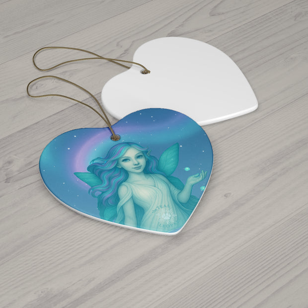 Aurora Fairy Christmas Ornament | Fantasy Holiday Décor (Circle, Heart, Star, & Snowflake)