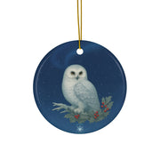 Snowy Owl Christmas Ornament | Fantasy Holiday Décor (Circle, Heart, Star, & Snowflake)