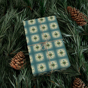Celtic Holly Christmas Gift Wrap - Teal and Cream Holiday Wrapping Paper - Winter Botanical Knotwork | Celtic Frost Holly by The Teal Leopard™