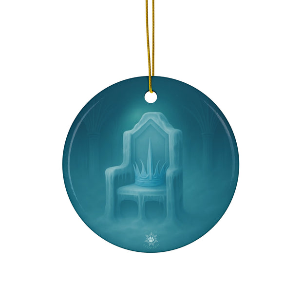 Ice Crown Christmas Ornament | Fantasy Holiday Décor (Circle, Heart, Star, & Snowflake)