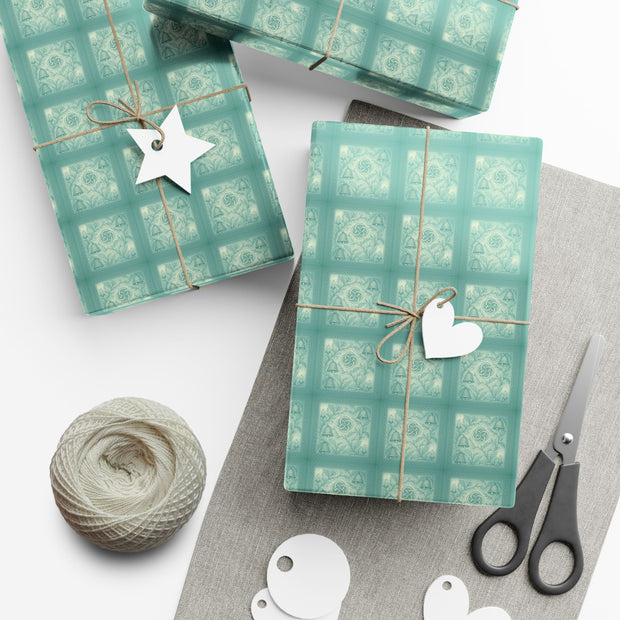 Celtic Mistletoe Chistmas Gift Wrap - Holiday Wrapping Paper - Winter Botanical Celtic Knot Pattern | Winter Court Noel, Celtick Christmas Triptych Series by The Teal Leopard™