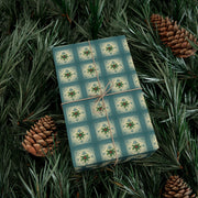 Celtic Holly Christmas Gift Wrap - Teal and Cream Holiday Wrapping Paper - Winter Botanical Knotwork | Celtic Frost Holly by The Teal Leopard™