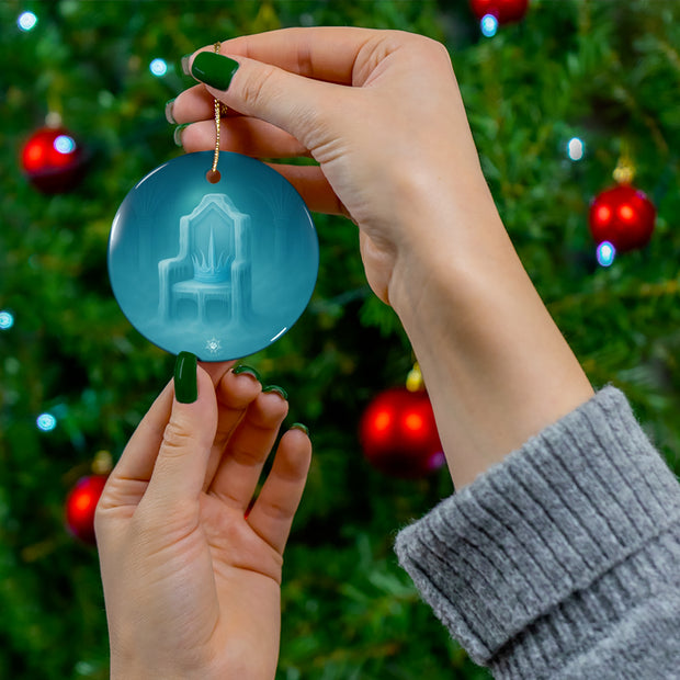 Ice Crown Christmas Ornament | Fantasy Holiday Décor (Circle, Heart, Star, & Snowflake)
