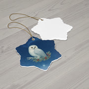 Snowy Owl Christmas Ornament | Fantasy Holiday Décor (Circle, Heart, Star, & Snowflake)