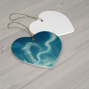 Northern Lights Christmas Ornament | Fantasy Holiday Décor (Circle, Heart, Start, & Snowflake)