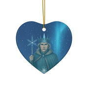 Winter King Christmas Ornament | Fantasy Holiday Décor (Circle, Heart, Star, & Snowflake)