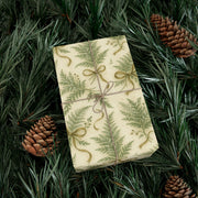 Winter Fern Christmas Gift Wrap - Frosted Ferns Botanical Wrapping Paper - Vintage Woodland Holiday Pattern | Frosted Ferns, Winter Botanical Trio by The Teal Leopard™