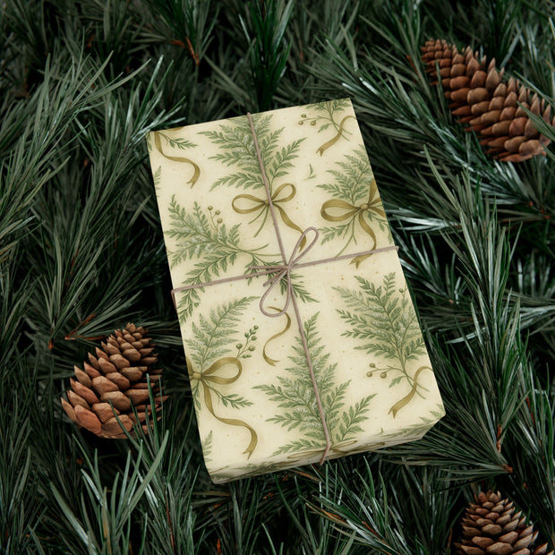 Winter Fern Christmas Gift Wrap - Frosted Ferns Botanical Wrapping Paper - Vintage Woodland Holiday Pattern | Frosted Ferns, Winter Botanical Trio by The Teal Leopard™