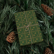 Celtic Holly Christmas Gift Wrap - Holiday Wrapping Paper - Green Celtic Knotwork with Holly and Ivy | Celtic Yuletide, Celtic Christmas Triptych Series by The Teal Leoaprd™