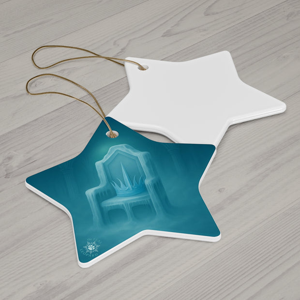 Ice Crown Christmas Ornament | Fantasy Holiday Décor (Circle, Heart, Star, & Snowflake)