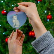 Winter Fox Christmas Ornament | Fantasy Holiday Décor (Circle, Heart, Star, & Snowflake)