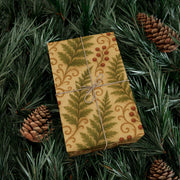 Winter Fern Botanical Gift Wrap – Welsh Evergreen Forest Pattern on Aged Parchment | Winter Isles Botanical Series by The Teal Leopard