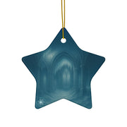 Ruined Cathedral Christmas Ornament | Fantasy Holiday Décor (Circle, Heart, Star, & Snowflake)