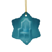 Ice Crown Christmas Ornament | Fantasy Holiday Décor (Circle, Heart, Star, & Snowflake)