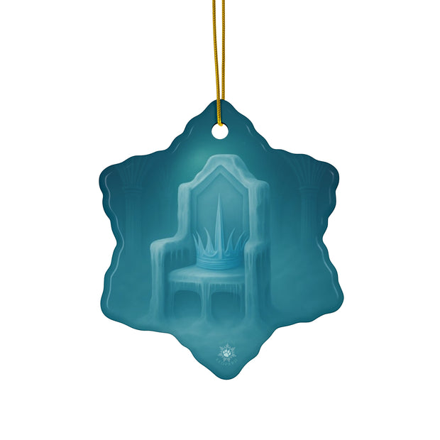 Ice Crown Christmas Ornament | Fantasy Holiday Décor (Circle, Heart, Star, & Snowflake)