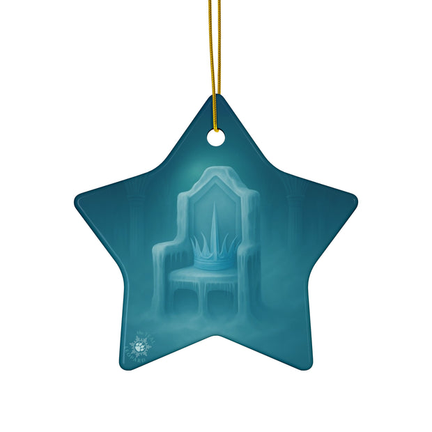 Ice Crown Christmas Ornament | Fantasy Holiday Décor (Circle, Heart, Star, & Snowflake)