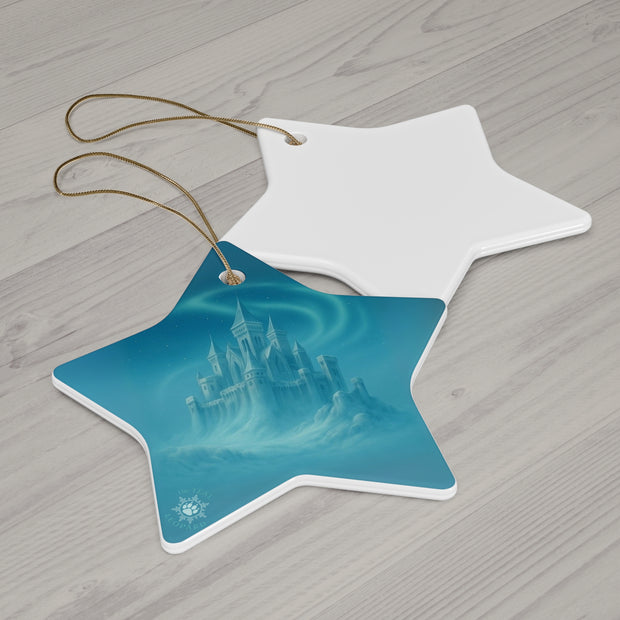 Fantasy Castle Christmas Ornament | Fantasy Holiday Décor (Circle, Heart, Star, & Snowflake)