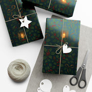 Christmas Lantern Gift Wrap - Vintage Lantern Holiday Wrapping Paper - Winter Botanical Heritage Design | Winter Botainical Trio Series by The Teal Leopard™
