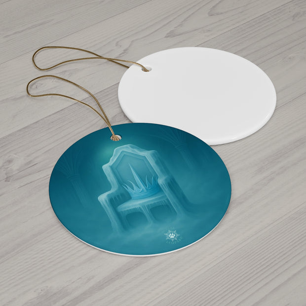 Ice Crown Christmas Ornament | Fantasy Holiday Décor (Circle, Heart, Star, & Snowflake)