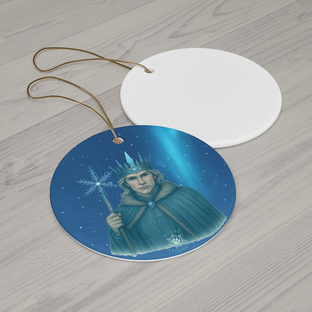 Winter King Christmas Ornament | Fantasy Holiday Décor (Circle, Heart, Star, & Snowflake)