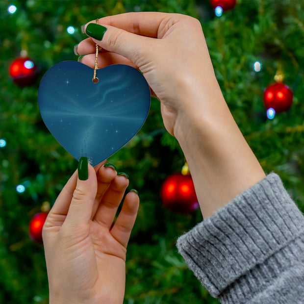 Starry Night Christmas Ornament | Fantasy Holiday Décor (Circle, Heart, Star, & Snowflake)
