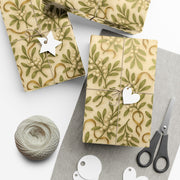 Winter Mistletoe Botanical Gift Wrap – Irish Snowbound Mistletoe Pattern on Vintage Parchment | Winter Isles Botanical Series by The Teal Leopard