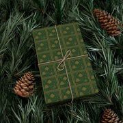 Celtic Holly Christmas Gift Wrap - Holiday Wrapping Paper - Green Celtic Knotwork with Holly and Ivy | Celtic Yuletide, Celtic Christmas Triptych Series by The Teal Leoaprd™