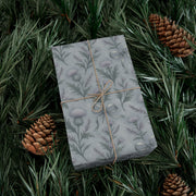Frosted Thistle Botanical Gift Wrap – Scottish Winter Thistle & Heather Pattern in Cool Highlands Tones | Winter Isles Botanical Series by The Teal Leopard
