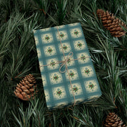 Celtic Holly Christmas Gift Wrap - Teal and Cream Holiday Wrapping Paper - Winter Botanical Knotwork | Celtic Frost Holly by The Teal Leopard™