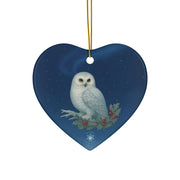Snowy Owl Christmas Ornament | Fantasy Holiday Décor (Circle, Heart, Star, & Snowflake)
