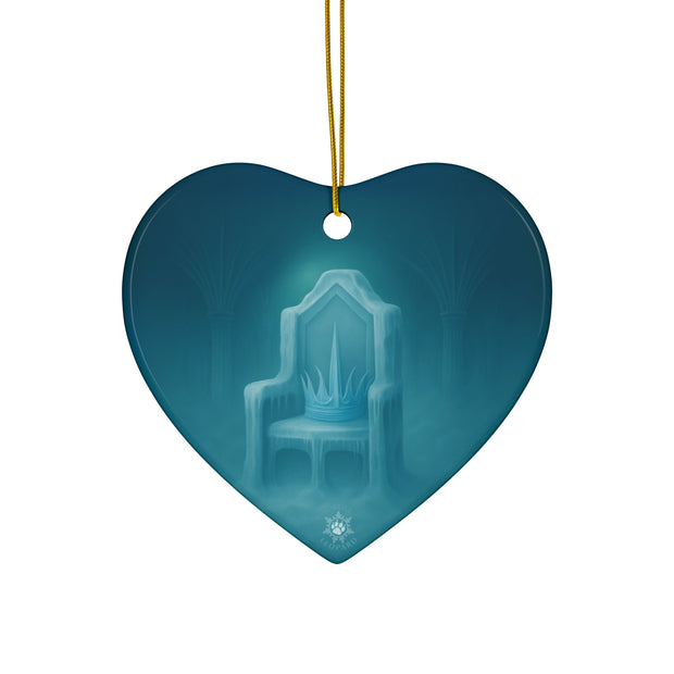 Ice Crown Christmas Ornament | Fantasy Holiday Décor (Circle, Heart, Star, & Snowflake)