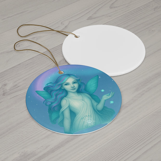 Aurora Fairy Christmas Ornament | Fantasy Holiday Décor (Circle, Heart, Star, & Snowflake)