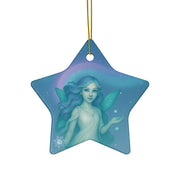 Aurora Fairy Christmas Ornament | Fantasy Holiday Décor (Circle, Heart, Star, & Snowflake)
